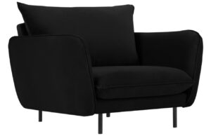 Cosmopolitan Design Černé sametové křeslo Vienna