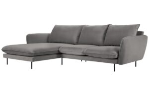 Cosmopolitan Design Světle šedá sametová rohová pohovka Vienna 255 cm