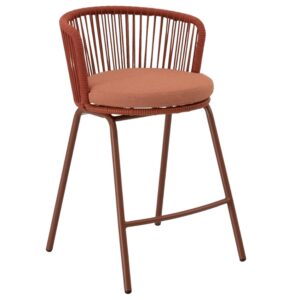 Somcasa Terakotově červená kovová barová židle Pierre 65 cm
