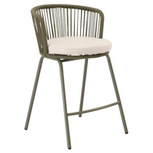 Somcasa Zelená kovová barová židle Pierre 65 cm