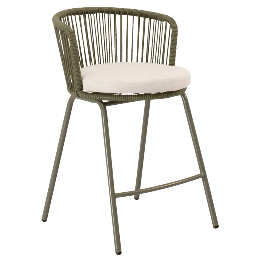 Somcasa Zelená kovová barová židle Pierre 65 cm