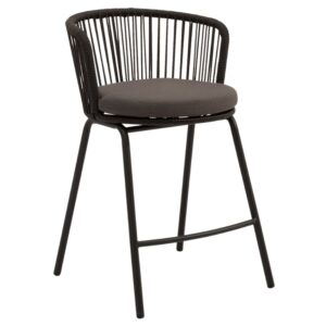 Somcasa Antracitová kovová barová židle Pierre 65 cm