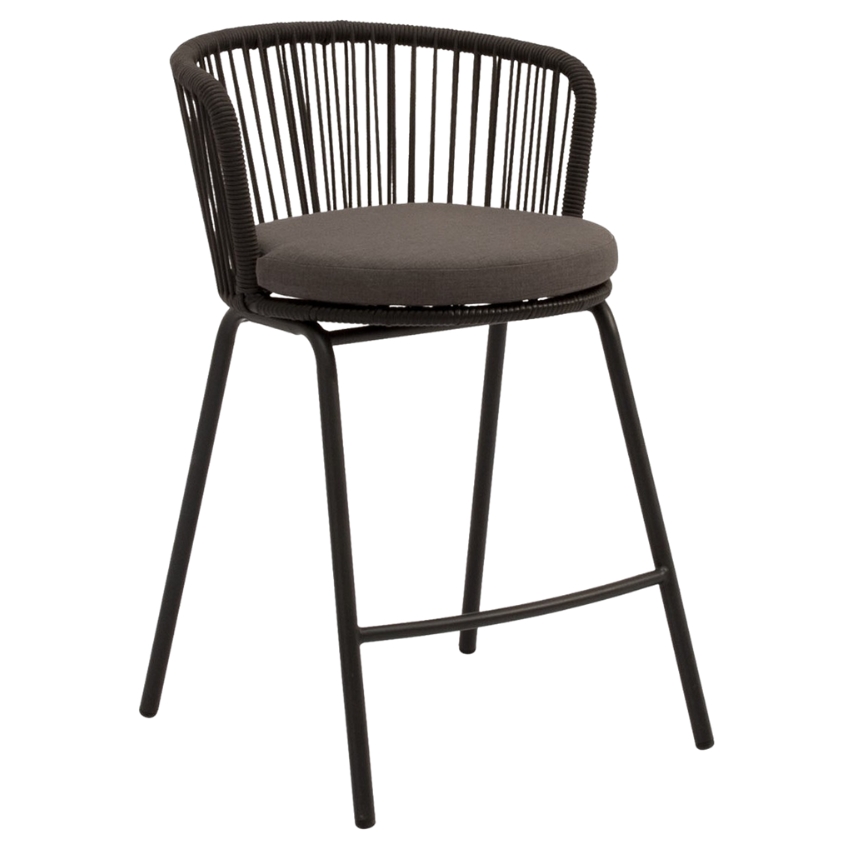 Somcasa Antracitová kovová barová židle Pierre 65 cm