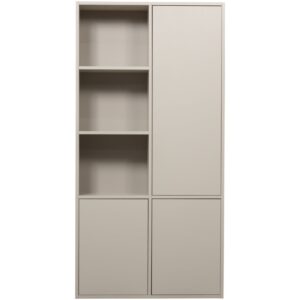WOOOD Světle šedá dřevěná modulární skříň Meggy 215 x 108 cm