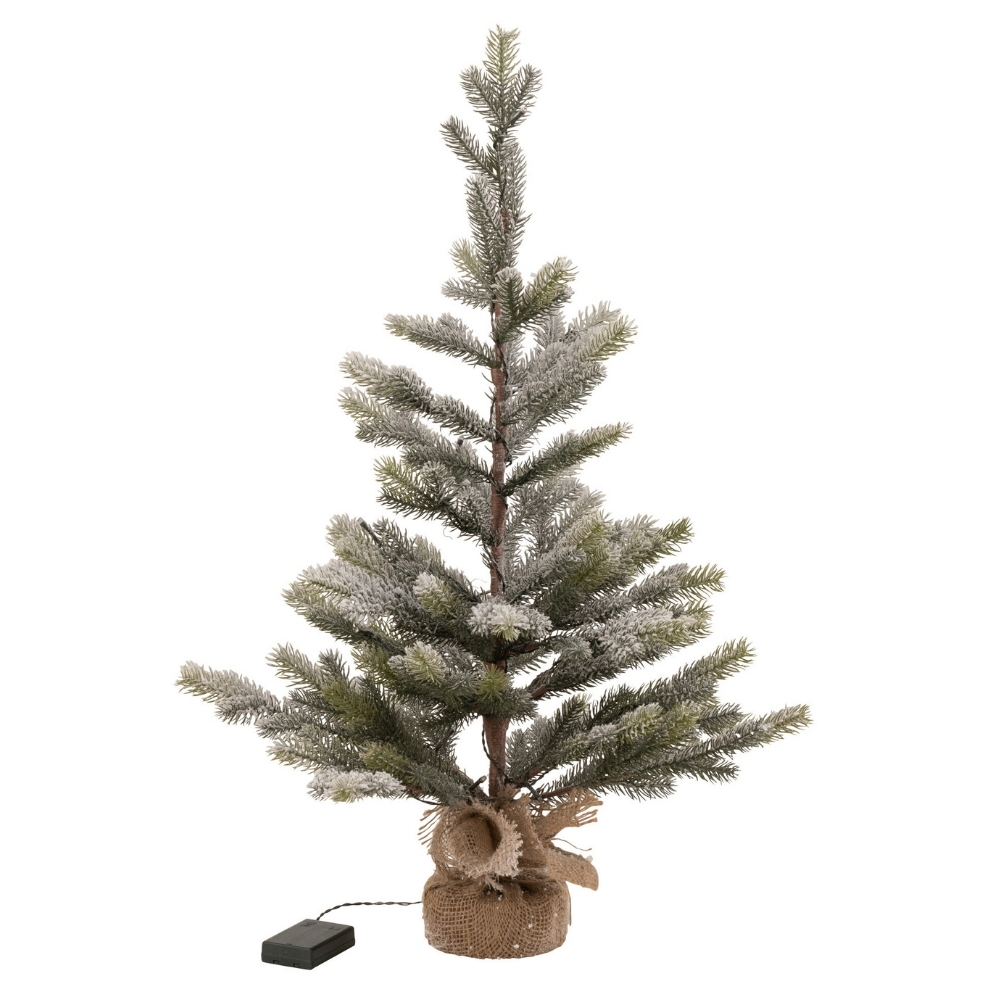 J-line Umělý vánoční strom Snowy 81 cm s LED osvětlením