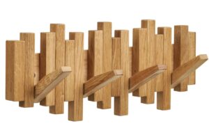 Nordic Living Dubový nástěnný věšák Caltro 40 cm