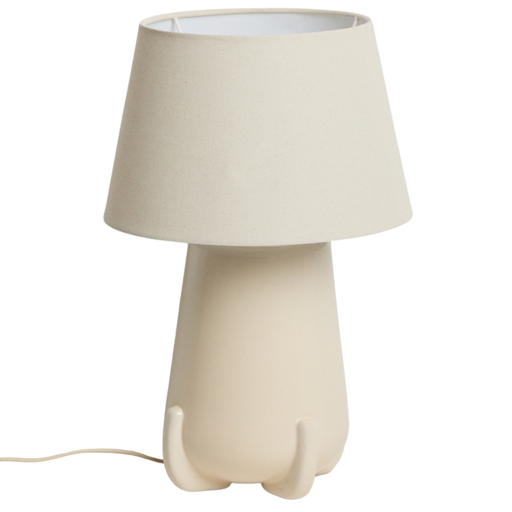 Kave Home Béžová keramická stolní lampa Odra