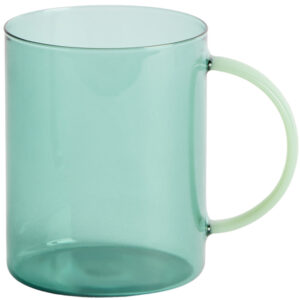 Kave Home Zelený skleněný hrnek Micla 400 ml