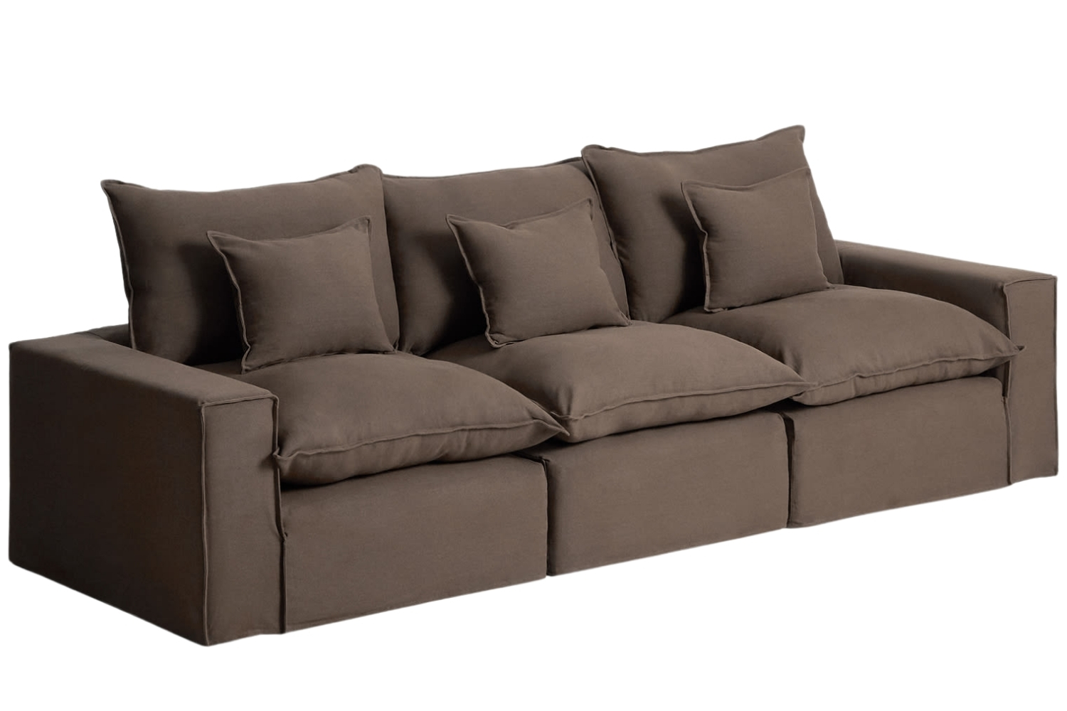 Kave Home Hnědá pohovka Anarela 310 cm s odnímatelným potahem