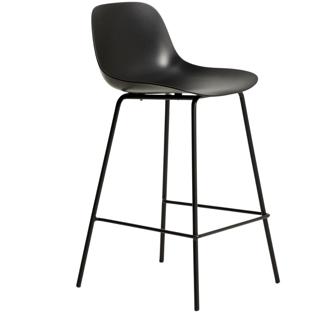 Kave Home Černá plastová barová židle Altea 65 cm