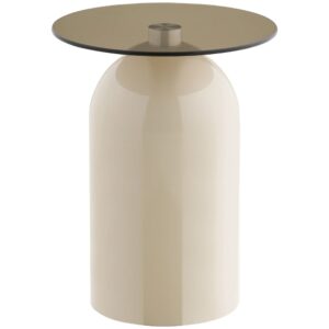 Nordic Living Béžový skleněný odkládací stolek Avello 40 cm