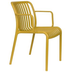 Housecraft Living Žlutá plastová zahradní židle Mante s područkami