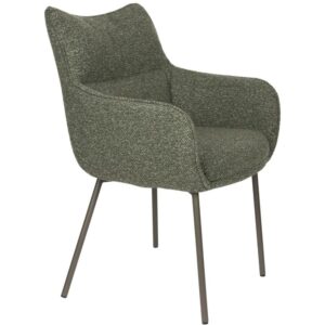 Housecraft Living Zelená čalouněná jídelní židlen Jacques s područkami