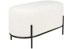 Housecraft Living Bílý bouclé taburet Boz 80 x 40 cm