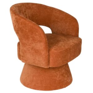 Housecraft Living Oranžové čalouněné otočné lounge křeslo Charina