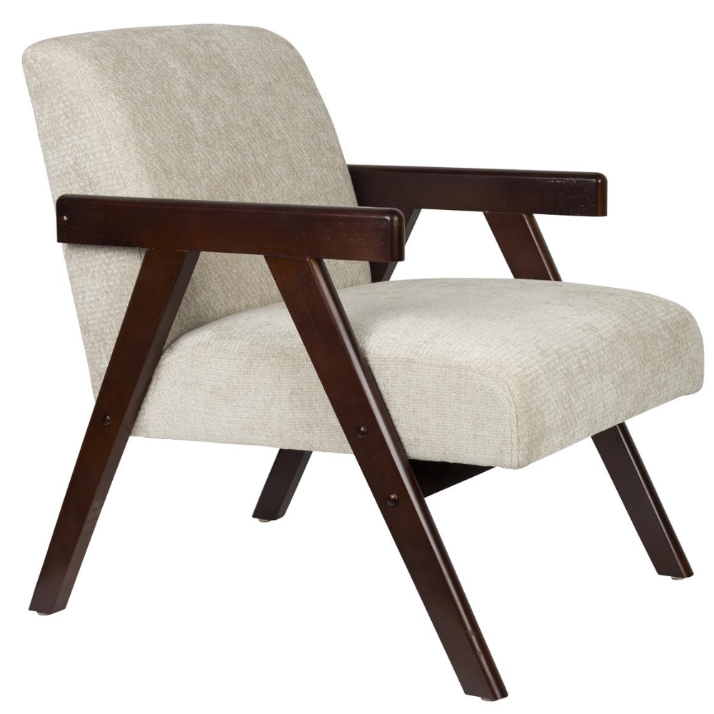 Housecraft Living Béžové čalouněné lounge křeslo Panadero s tmavou podnoží