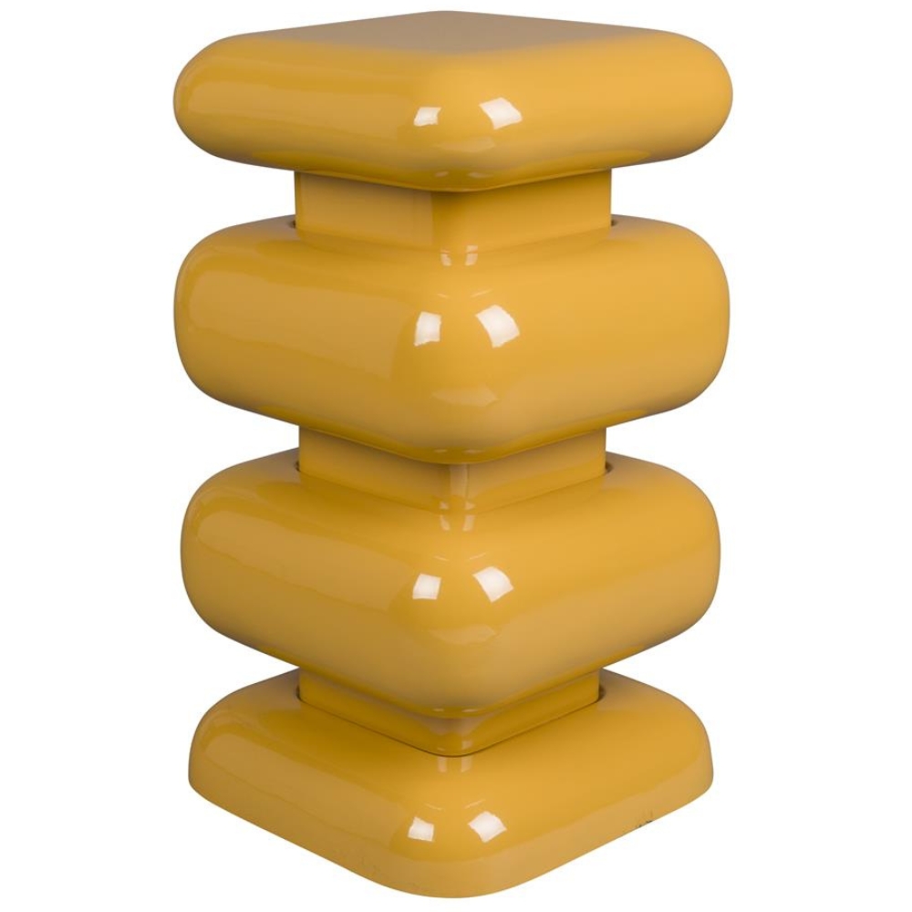 Dutchbone Žlutý kovový odkládací stolek STUBBY 49 cm