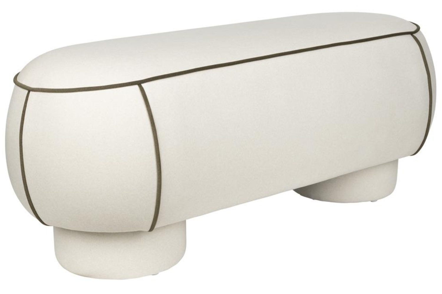 White Label Bílá čalouněná lavice MARINA 121 cm