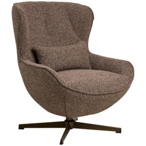 Nordic Living Hnědé čalouněné otočné lounge křeslo Glen