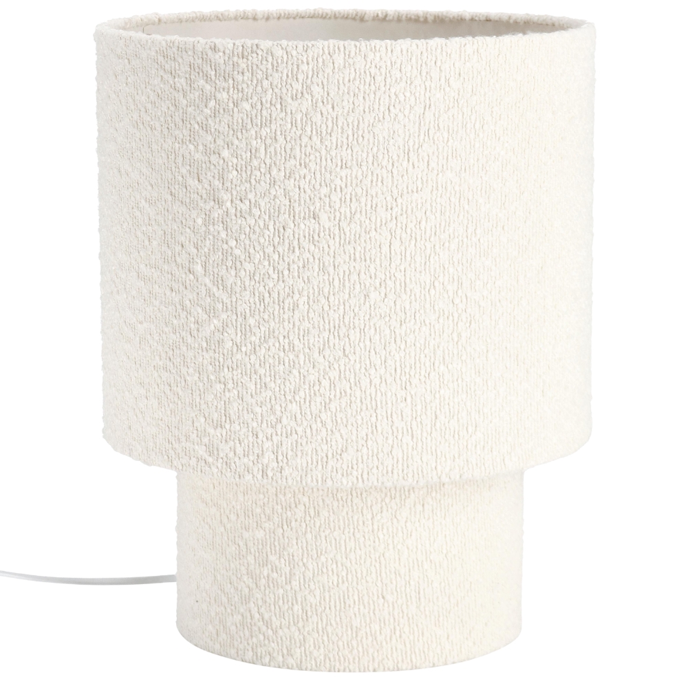 Bizzotto Bílá bouclé stolní lampa Radha