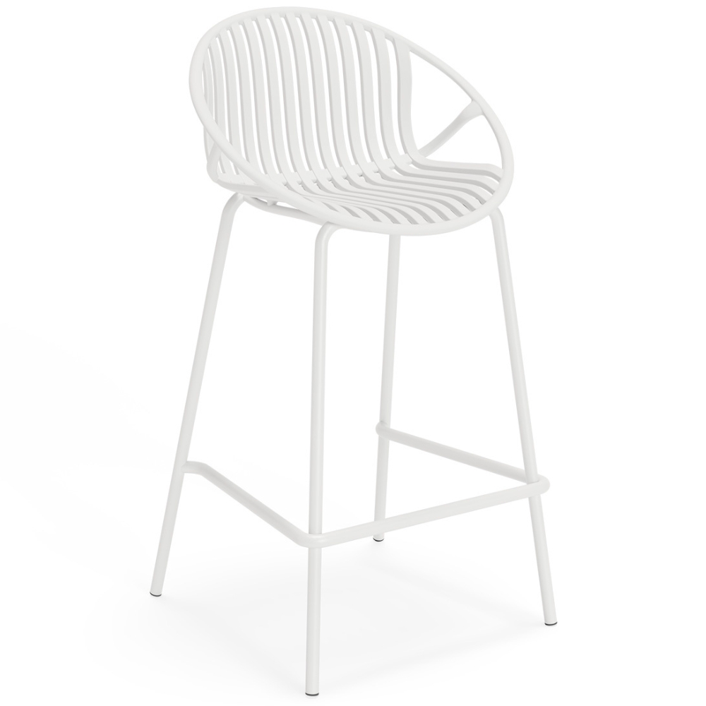 Somcasa Bílá plastová barová židle Tristan 64 cm