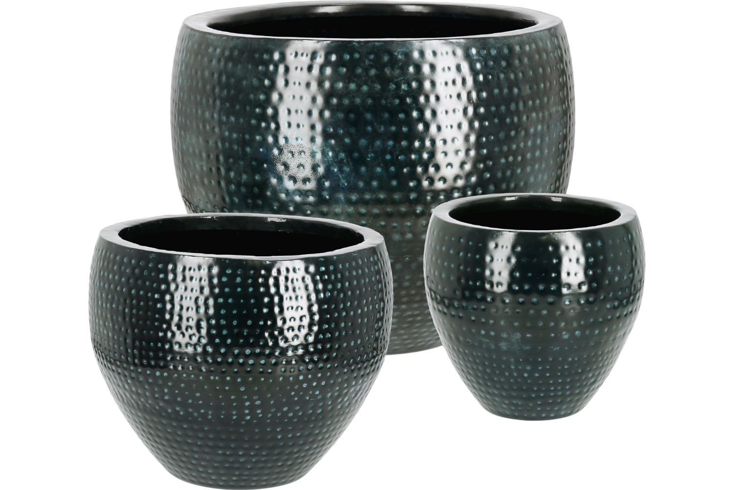 Bizzotto Set tří kovových zahradních květináčů Nirad Ø39/53/70 cm