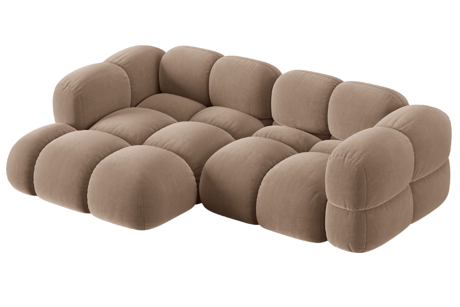 Cosmopolitan Design Tmavě béžová sametová rohová pohovka Loretto 250 cm
