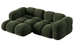 Cosmopolitan Design Zelená sametová rohová pohovka Loretto 250 cm