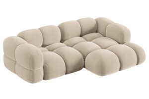 Cosmopolitan Design Světle béžová sametová rohová pohovka Loretto 250 cm