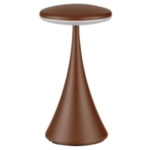 Nova Luce Hnědá kovová nabíjecí stolní LED lampa Elbo