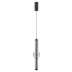 Nova Luce Kouřově šedé skleněné závěsné LED světlo Ulon 12 cm
