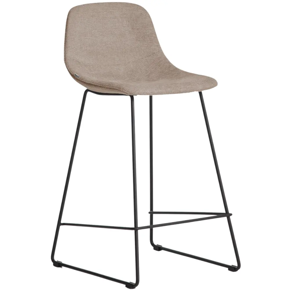 Kave Home Hnědá látková barová židle Zahara 65 cm III.