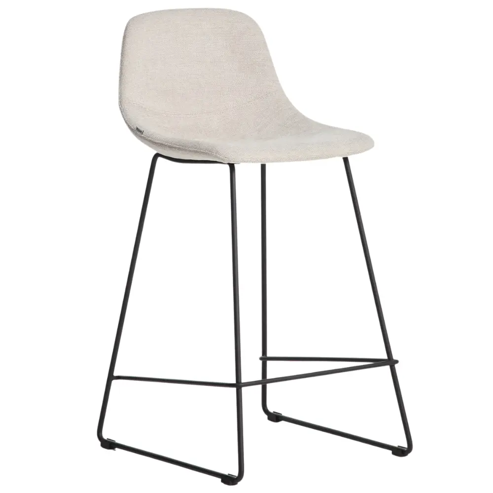Kave Home Béžová látková barová židle Zahara 65 cm III.