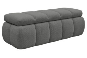 Bobochic Paris Tmavě šedá bouclé lavice Denali 144 cm s úložným prostorem