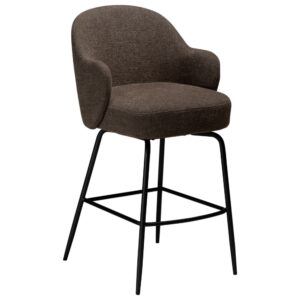 ​​​​​Dan-Form Tmavě hnědá bouclé otočná barová židle Bae 70 cm