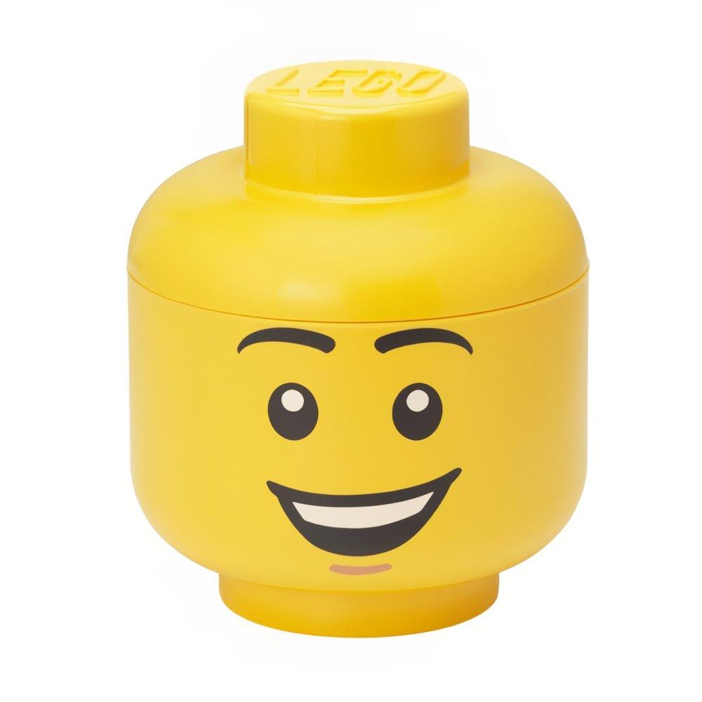 Žlutý úložný box ve tvaru hlavy LEGO® Šťastný chlapec 19 cm