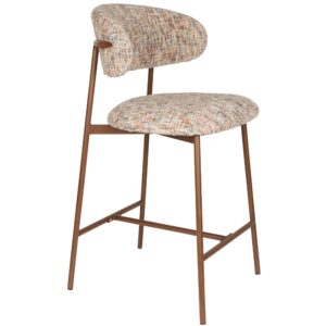 White Label Barevná čalouněná barová židle CLAES 65 cm