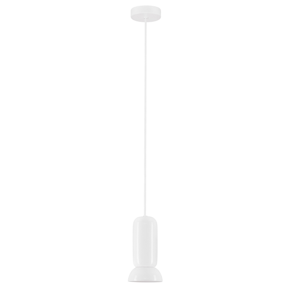 Nova Luce Bílé keramické závěsné světlo Parlo 11 cm