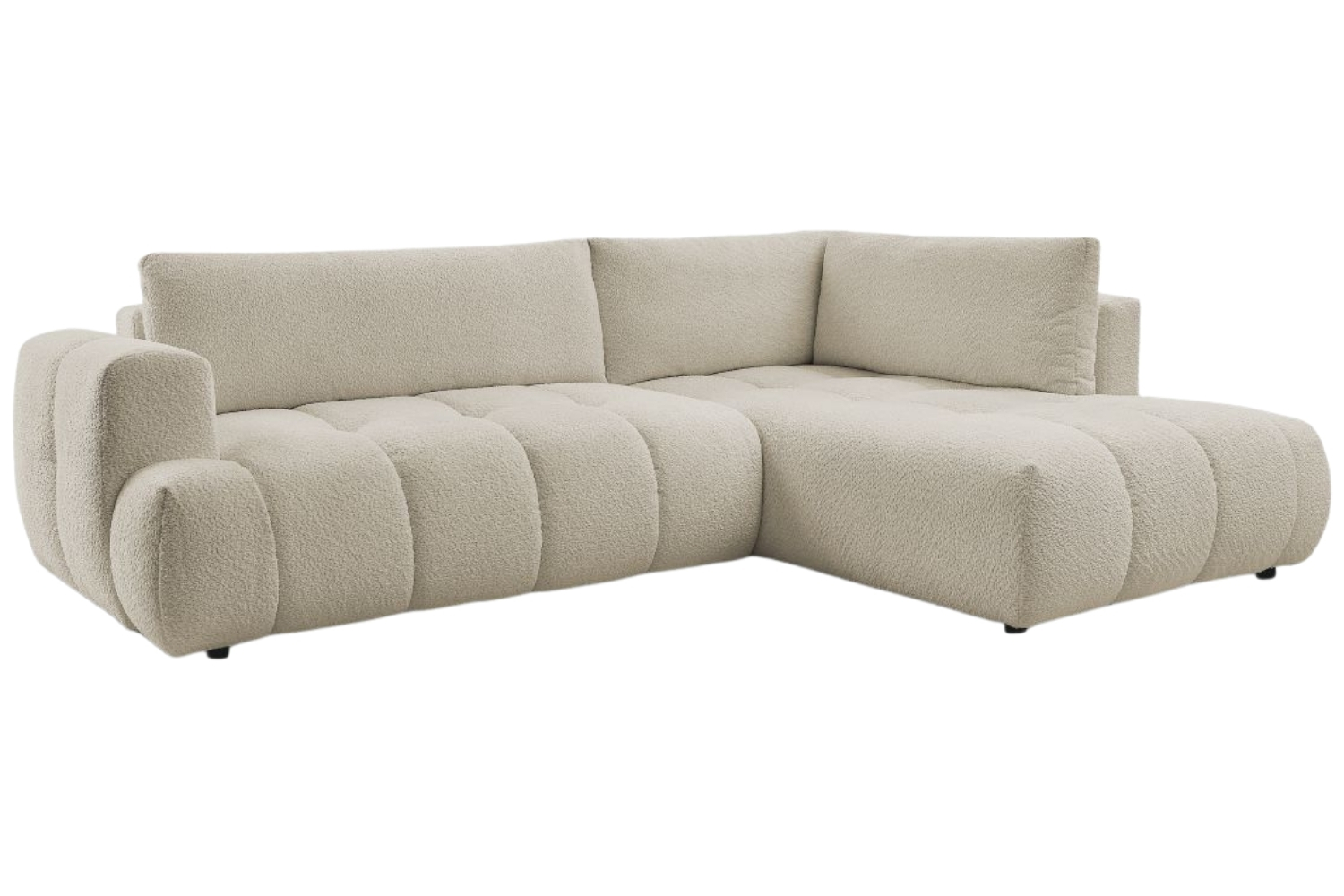 Bobochic Paris Béžová bouclé rozkládací pohovka Fuji 282 cm