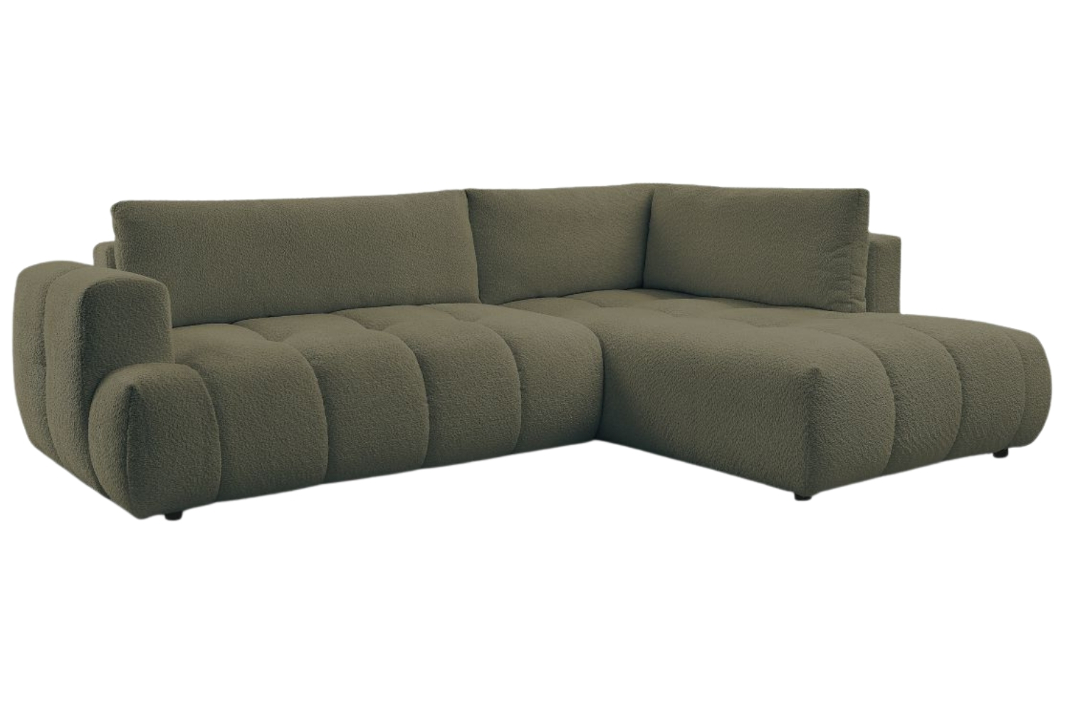 Bobochic Paris Zelená bouclé rozkládací pohovka Fuji 282 cm