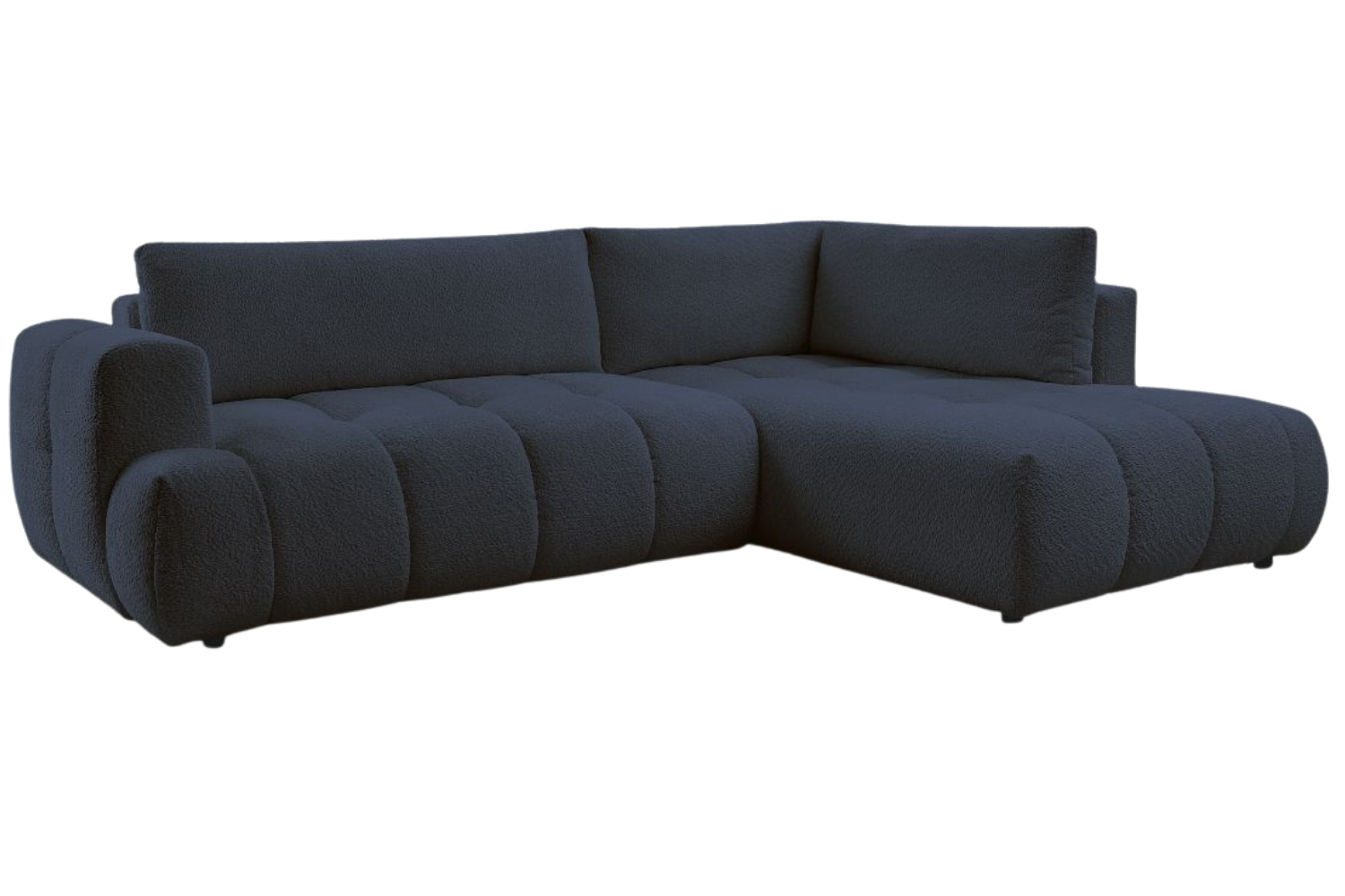 Bobochic Paris Tmavě modrá bouclé rozkládací pohovka Fuji 282 cm