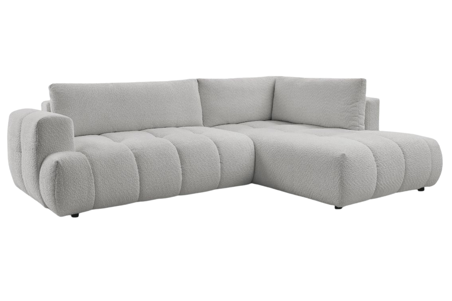 Bobochic Paris Světle šedá bouclé rozkládací pohovka Fuji 282 cm