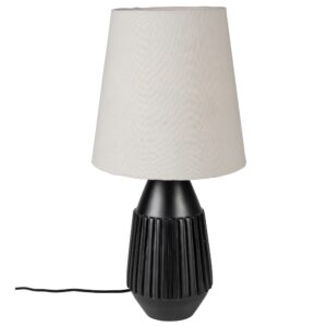 White Label Bílá stolní lampa AYSA s černou podstavou