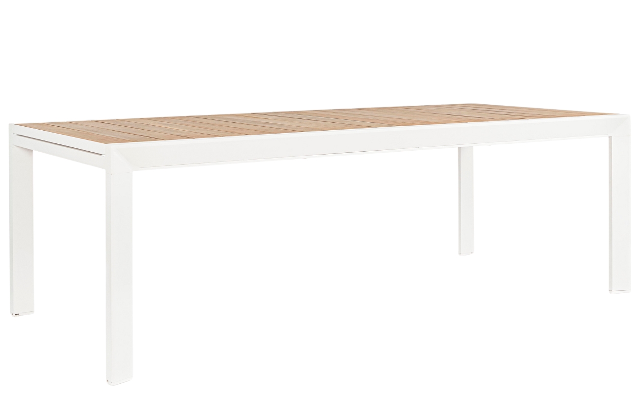 Bizzotto Bílý hliníkový zahradní rozkládací stůl Belmar 220/340 x 100 cm