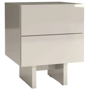 NovaNook Lesklý béžový noční stolek Glam 40 x 38 cm