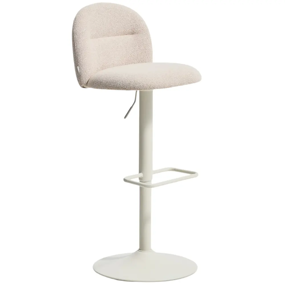 Kave Home Béžová čalouněná barová židle Arino 64-86 cm