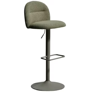 Kave Home Zelená čalouněná barová židle Arino 64-86 cm