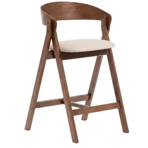 Kave Home Hnědá dřevěná barová židle Godia 65 cm