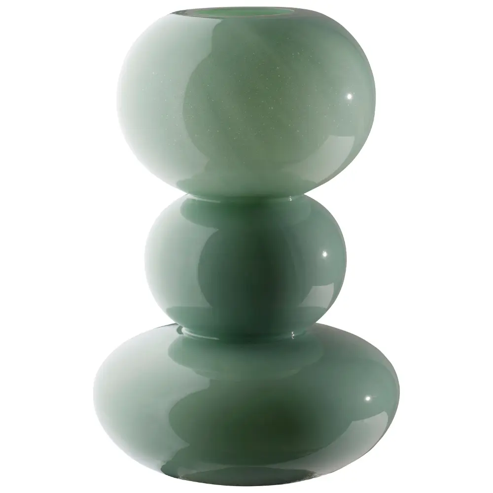 Jotex Zelená skleněná váza TOWER 30 cm
