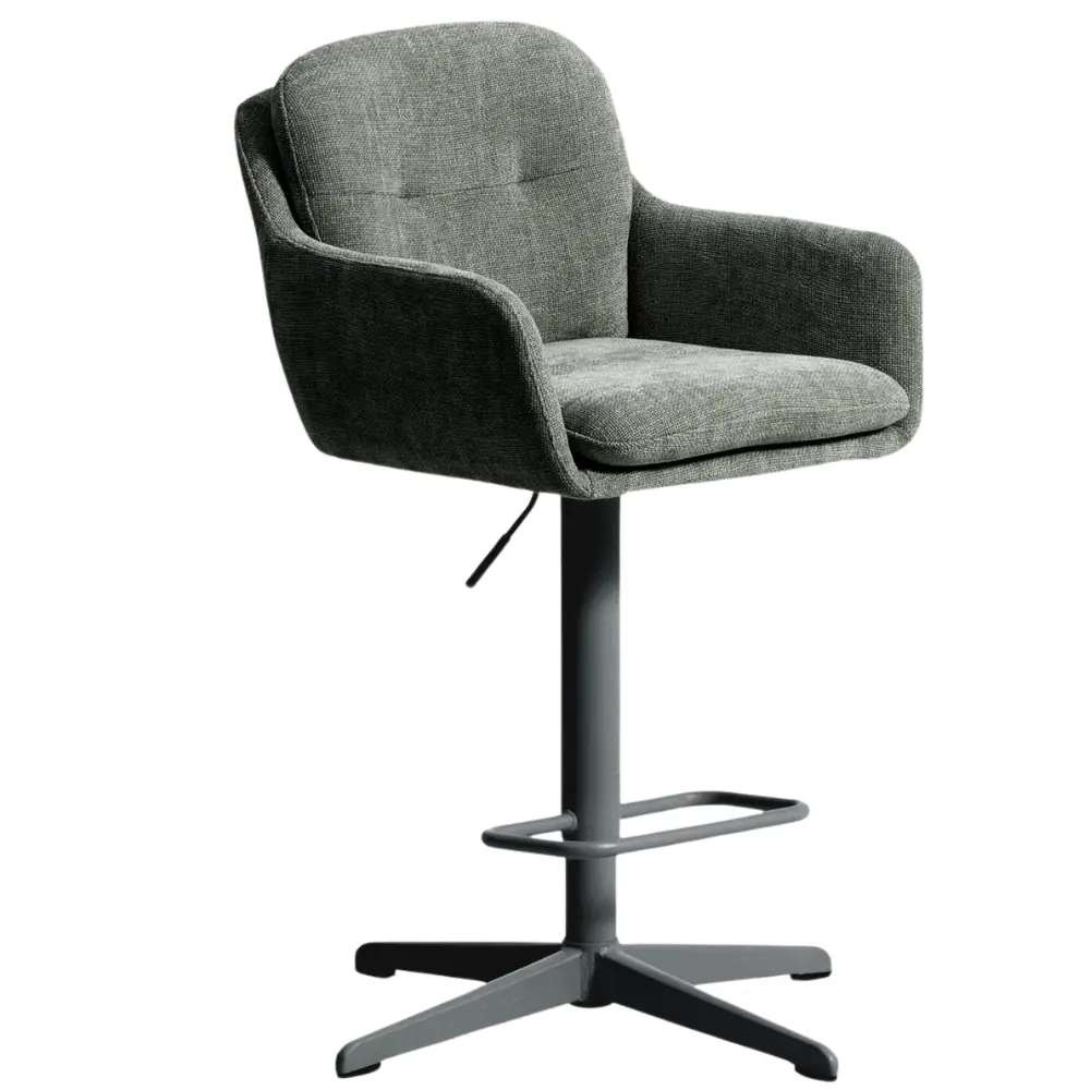 Kave Home Tmavě zelená otočná barová židle Lexa 65-85 cm